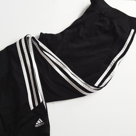 adidas Pants - Adidas oversized black track pants medium